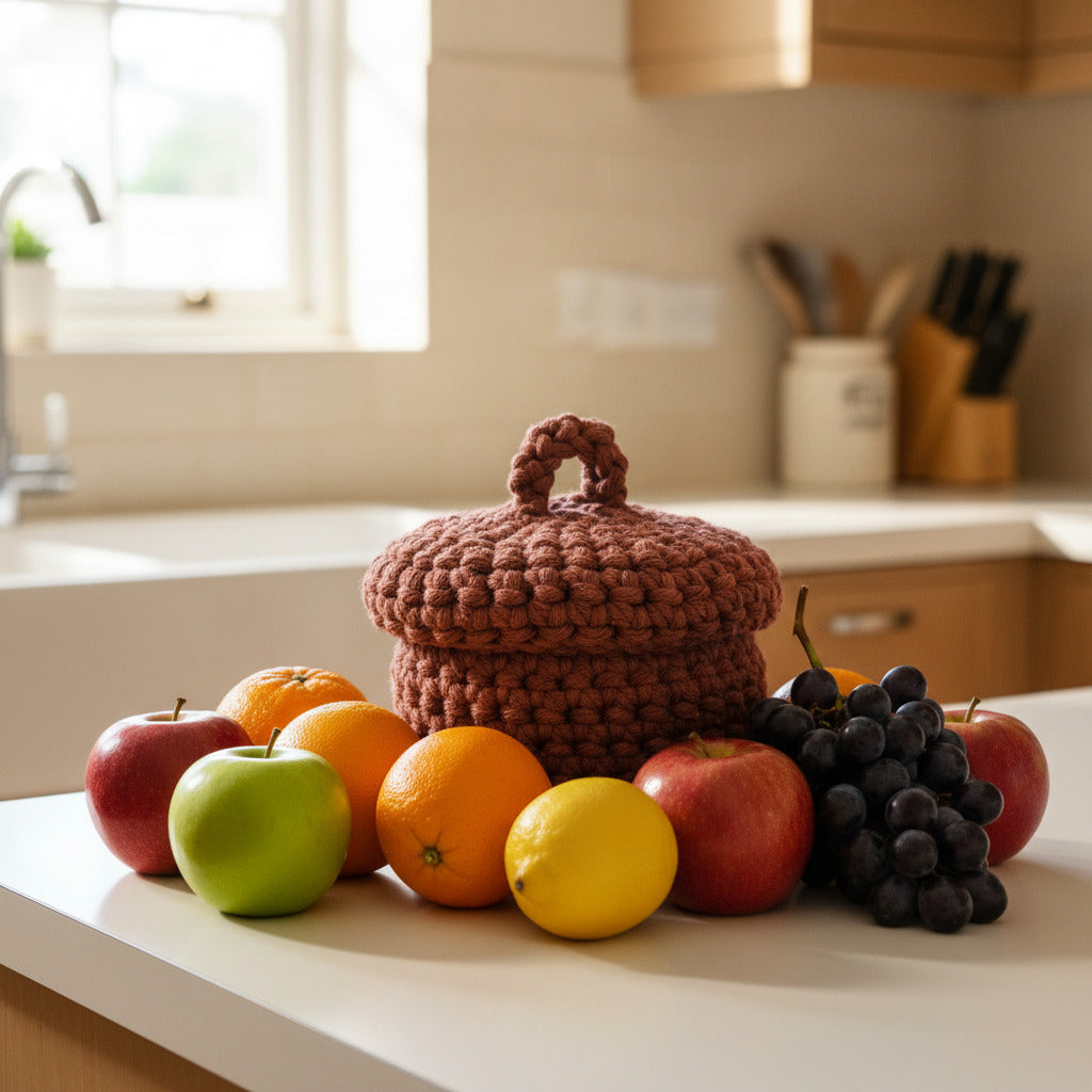 Petit corbeille de rangement avec un  couvercle